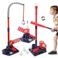 thumbnail image 1 of Ludlz 3-in-1 Baseball Set 3-in-1 Baseball Tee Set with Pitching Machine Retractable Bat Adjustable Height Indoor/outdoor Sport Toy for Kids Ages 3-12 Easy, 1 of 8