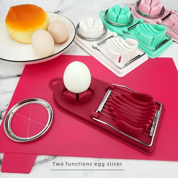 Ludlz 3-in-1 Egg Slicer Cutter with Hanging Hole Food Grade BPA Free Detachable Cutting Wire Boiled Egg Chopper Slicer Kitchen Supplies