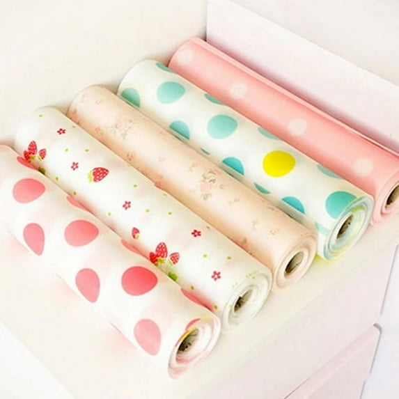 Ludlz 300cm Cute Polka Dots Shelf Paper Cabinet Drawer Liner Kitchen Table Mat