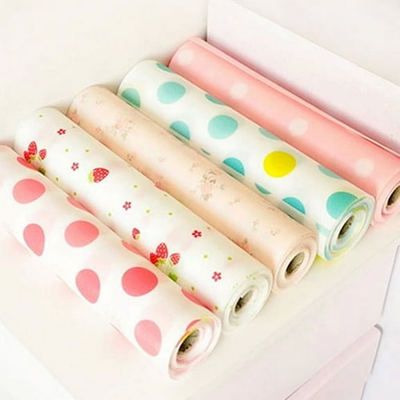 Ludlz 300cm Cute Polka Dots Shelf Paper Cabinet Drawer Liner Kitchen Table Mat