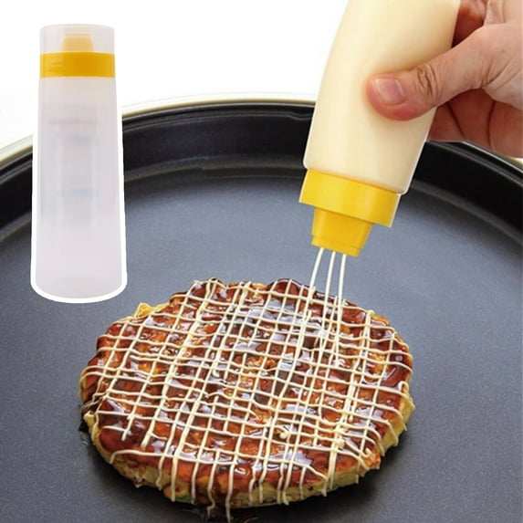 Ludlz 300ml Sauce Bottle Good Sealing Food Grade Dustproof Reusable BPA Free Multipurpose Plastic 4 Holes Sauce Bottle Salad Dressing Container Kitchen Supplies