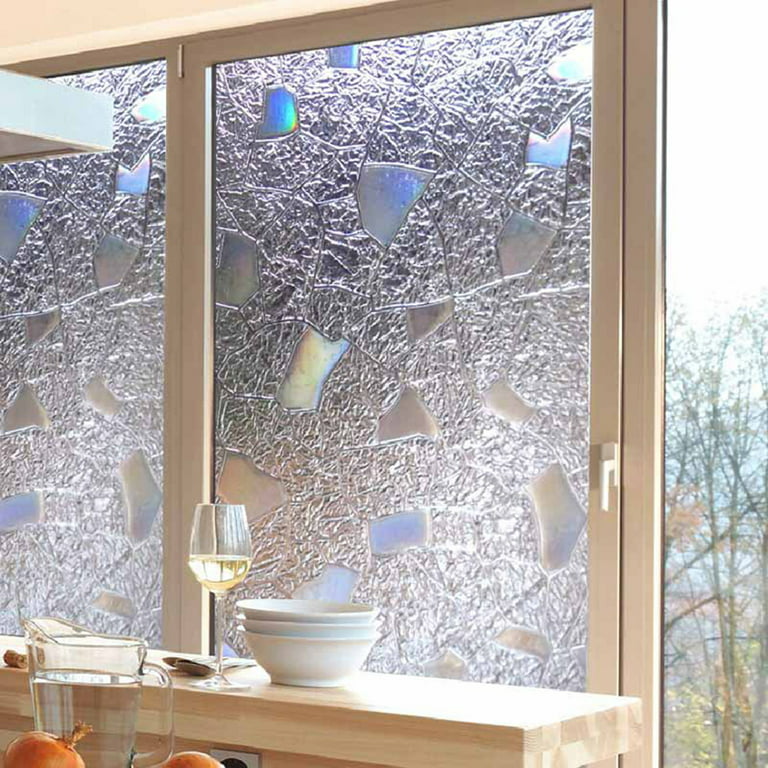 Ludlz 3D Decorative Window Film, Non-Adhesive Privacy Films - Frosted  Window Glass Film for Home Office, Removable Rainbow Window Tint Film,  Cobblestone Patterns Static Film Home Decor 