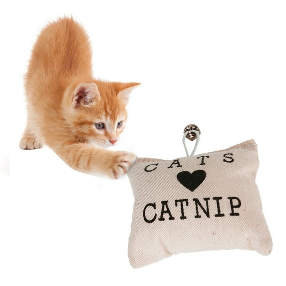 Ludlz 3PCS Cat Bell Cloth Bag ,Relieve Boredom, Molar Teeth Tease cats Interactive Toy (Contains Catnip )