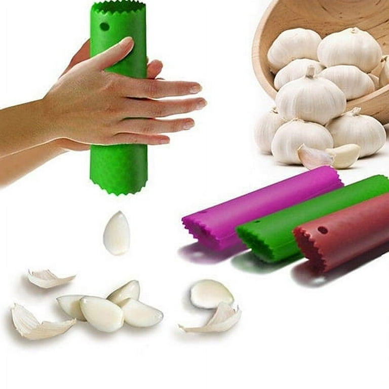 Ludlz 3PCS Premium Garlic Peeler Food Grade Silicone Garlic Roller Easy Quick to Peel Garlic Clove without Smell Odor Free Peeling Tube Tool for