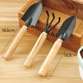 thumbnail image 1 of Ludlz 3pcs Durable Spade Shovel Rake for Plant Potted Flowers Seedlings Loose Soil Erramientas Bonsai Wooden Handle Perfect Size for Little Hands Light Use Indoor Outdoor Gardening Care Gifts, 1 of 7