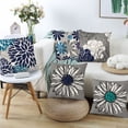 thumbnail image 1 of Ludlz 45x45CM Modern Square Pillow Shams Flower Pattern Pillowcase Hidden Zipper Closure Sofa Cushion Cover Home Bedroom Bedding Decoration, 1 of 8