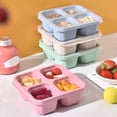 thumbnail image 1 of Ludlz 4Pcs Bento Lunch Boxes with 4 Compartments Food Grade Heat-Resistant Divided Snack Boxes Meal Prep Lunch Containers Kitchen Supplies, 1 of 7