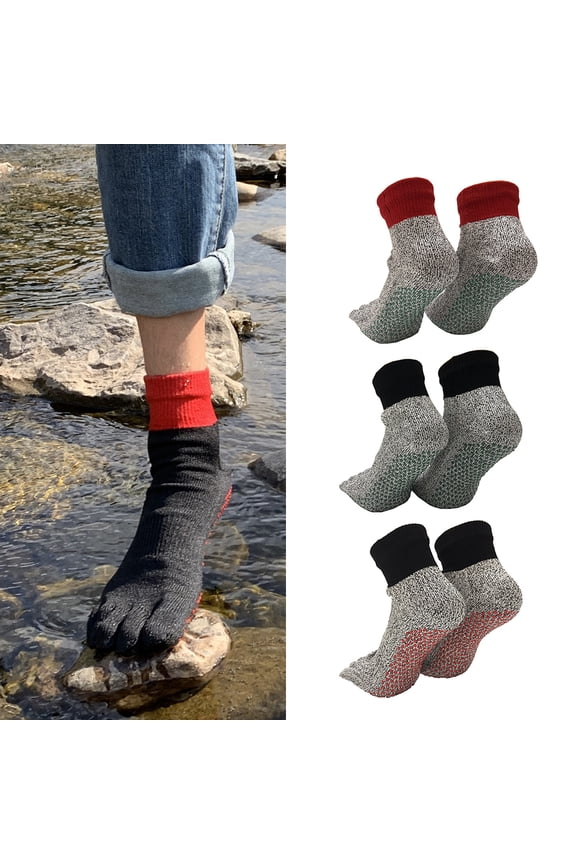 5 Level HPPE Anti-Cut Anti-Puncture Socks Protection 5-Toe Socks for Outdoor Beach Hiking