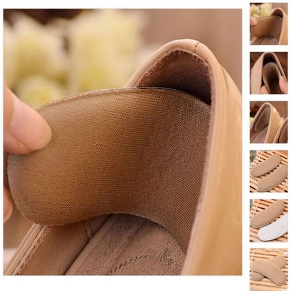 Ludlz 5 Pairs Fabric Sticky Back Heel Grips Shoe Sponge Cushion Insole Pad Liners Heel Cushion Pads Heel Shoe Grips Liner Self-adhesive Shoe Insoles Foot Care Protector