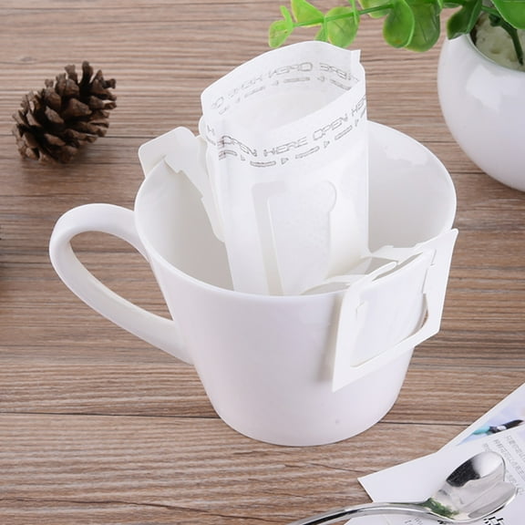 Ludlz 50 pieces of portable coffee filter paper bag hanging ear drop coffee bag single disposable drip coffee filter bag is very suitable for travel, camping, home and office