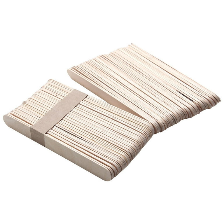 DecBlue 300 Pcs Wooden Wax Sticks 4 Styles Wood Waxing Spatulas Applicators  Hair Removal SML Sizes for Body Legs Facial or Wood Craft Sticks (300Pcs)
