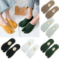 thumbnail image 1 of Ludlz 5Pairs Unisex 2 Toe Flip Flop Tabi Socks Geta Ankle Socks Non-slip Elastic Low Cut Socks for Men Women, 1 of 7