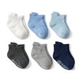thumbnail image 1 of Ludlz 6 Pairs Baby Boy Girl Non Slip Socks Child Toddler Winter Thick Soft Wool Kids Warm Socks with Grips Solid Color/Stripes Soft Non Slip Breathable Ankle Socks, 1 of 7