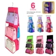 thumbnail image 1 of Ludlz 6 Pockets Hanging Purse Handbag Organizer Clear Hanging Shelf Bag Collection Storage Holder Purse Bag Wardrobe Closet Space Saving Organizers, 1 of 3