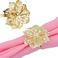 thumbnail image 1 of Windfall 60Pcs Napkin Rings Alloy Hollow Out Flower Ring Napkin Holder Adornment Exquisite Household Floral Rhinestone Napkins Rings Set for Wedding Mother s Day Party Dinner Table Decor, 1 of 7