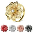 thumbnail image 1 of Ludlz 6Pcs/Set Hollow Flower Napkin Ring Luxury Rhinestone Elegant Table Decoration Stainless Steel Dinner Napkin Holder Buckle Wedding Party Supplies, 1 of 8