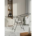 thumbnail image 1 of Ludlz 71" Heavy-Duty Clothes Drying Rack - 3-Tier Foldable Gullwing Design with Wheels, 1 of 7
