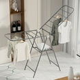 thumbnail image 1 of Ludlz 71" Heavy-Duty Clothes Drying Rack - 3-Tier Foldable Gullwing Design with Wheels, 1 of 7