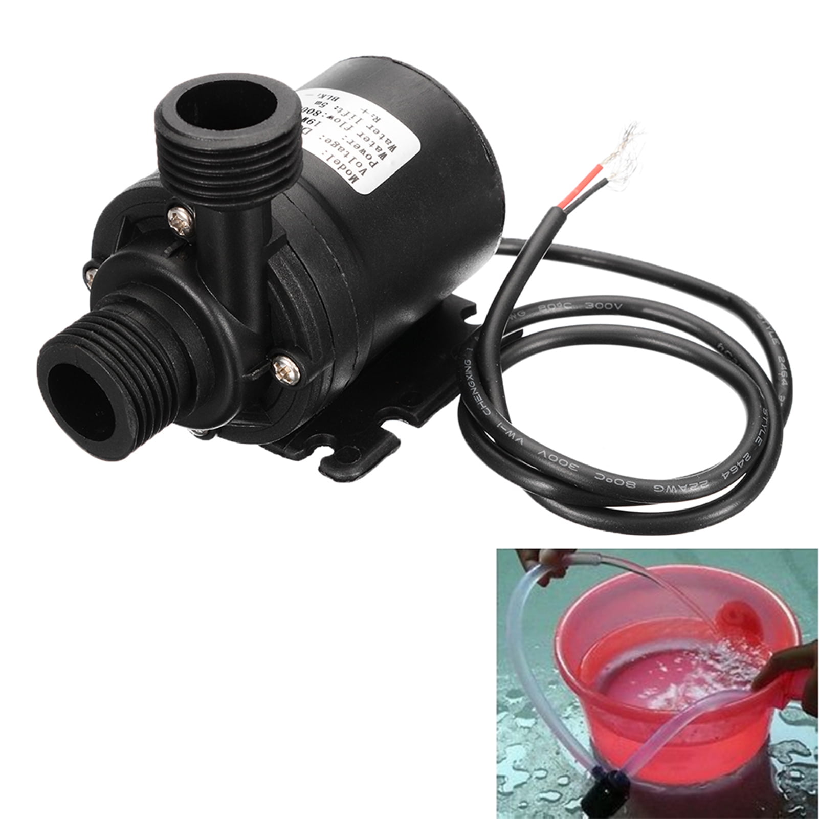 Ludlz 800L/H 3/5m DC12/24V Solar Brushless Motor Submersibles Water Circulation Pump