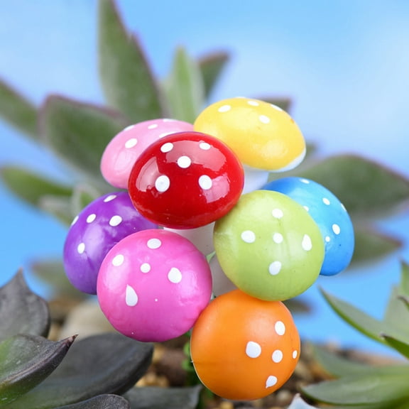 Ludlz 8Pcs Mini Mushrooms for Fairy Garden Mushrooms Miniature Figurines Colorful Miniature Garden Ornaments Fairy Garden Accessories for Micro Landscape, Plant Pots, Bonsai Craft Decor