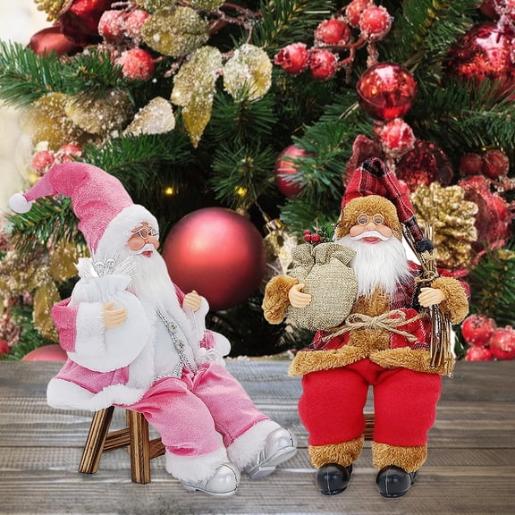 Ludlz Adorable Santa Claus Shape Doll Decor Christmas Style Handmade Fabric Doll Model for Party