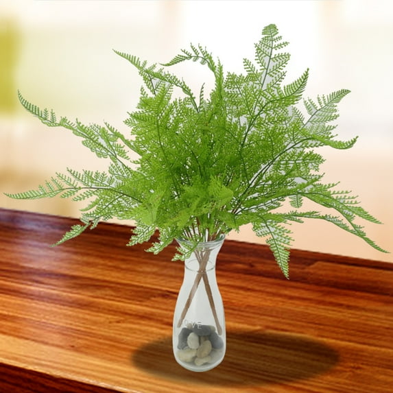 Ludlz Artificial Fern Bush Plant Shrubs Greenery Bushes for Indoor Outside Home Garden Office Verandah Wedding Decor Leaves Office Home Wedding Decor Photography Prop