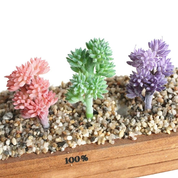 Ludlz Artificial Flocked Plants Plastic Succulent Unpotted Assorted Realistic Plants Fake Textured Succulent Picks for DIY Home Landscape Decorations Office Hotel Decoration