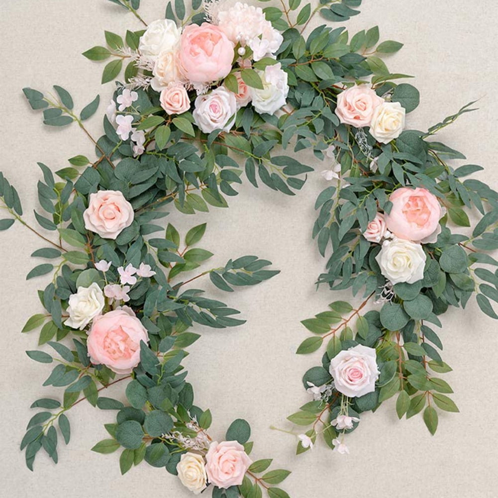Ludlz Artificial Flower Garland Fake Rose Vine Artificial Flowers