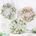 thumbnail image 1 of Ludlz Artificial Flower Wreath Romantic Flower Wreath Garland DIY for Front Door Wall Home DIY Floor Garden Office Wedding Festival Celebration Party Decor, 1 of 7