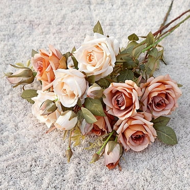 Ludlz Artificial Flowers Real Looking Fake Roses with Stems for DIY Wedding Bouquets Baby Shower Centerpieces Floral Arrangements Party Tables Indoor Decorations