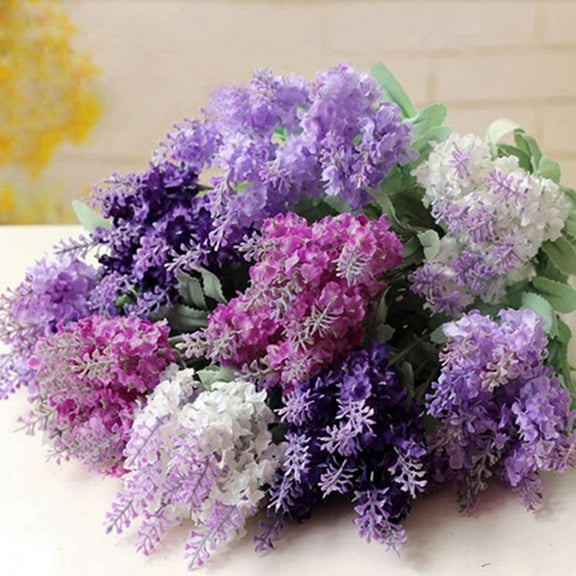 Ludlz Artificial Lavender Silk Flower for Bouquets Wedding Home Party Decor DIY Decor 10 Heads