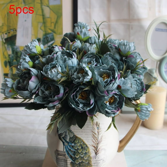 Ludlz Artificial Silk Flower Peony Fake Flowers Bouquet Bride Wedding Party Home Decor