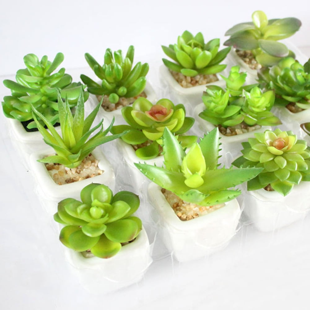 Ludlz Artificial Succulent Flowers Plants Unpotted Decor Stems Faux Succulents Plants Bulk