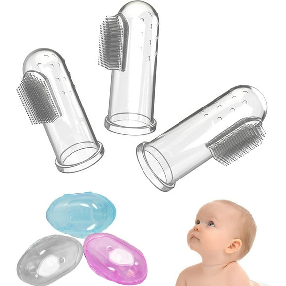 Ludlz Baby Finger Toothbrush | Easy Oral Hygiene for Kids, Toddlers, Babies and Pets | Soft, Massaging Bristles, Ergonomic Design Super Soft Silicone Infant Toddler Teether Gum Massager