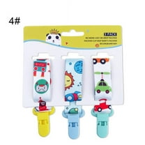 Ludlz Baby Pacifier Clips, 3Pcs/Set Universal Holder Leash for Boys and Girls, Teething Toys Teethers Cute Cartoon Dummy Baby