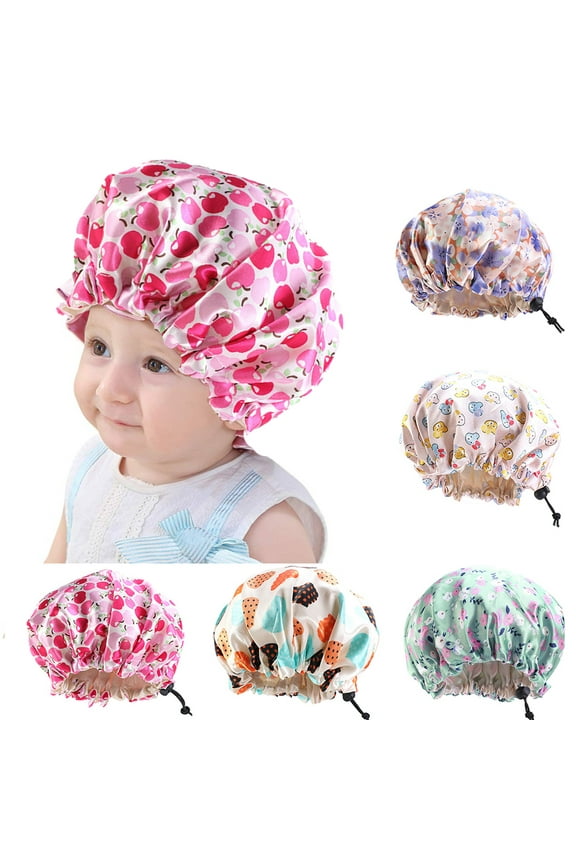 Baby Satin Bonnet Sleep Cap - Double Layer Reversible Adjustable Silky Satin Cap Curly Hair for Teens Toddler Child