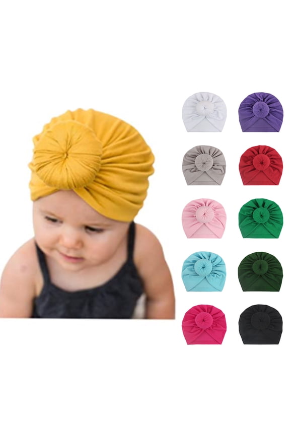 Baby Turban Hats Turban Bun Knot Baby Infant Beanie Baby Girl Soft Cute Toddler Cap