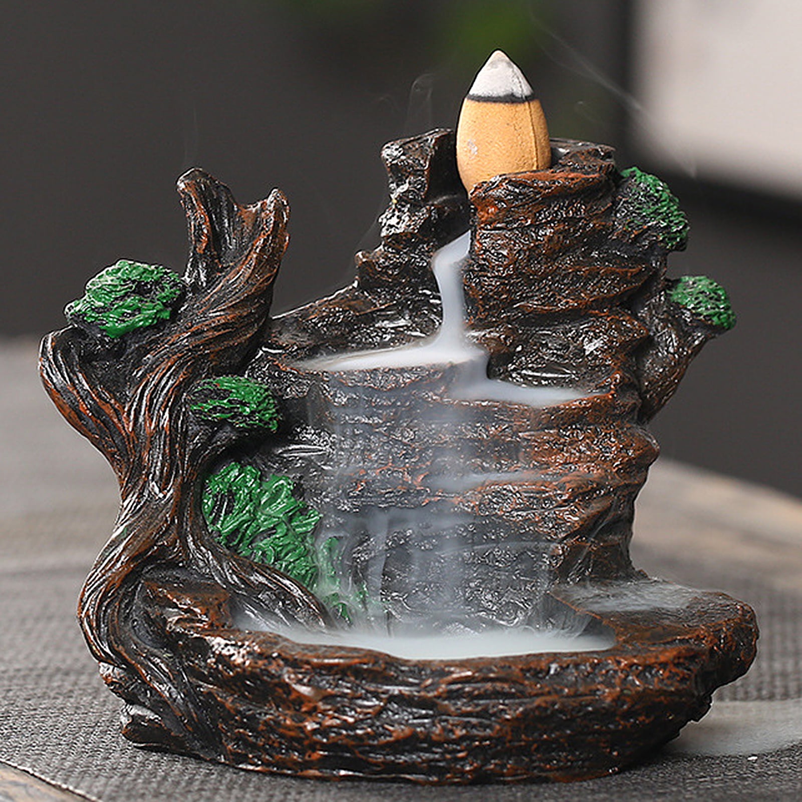 Incense Burner Mountains River Waterfall Fragrance Fireplace
