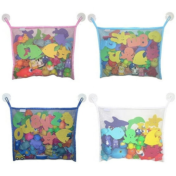 Ludlz Bath Toy Organizer Storage - Mesh Bathtub Toy Holder Bag Baby Strong Hook Suction Bath Toy Organizer for Kids Bath Toy Organizer + 2 Bonus Strong Hooked Suction Cups