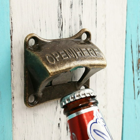 Ludlz Best bottle opener wall mounted - Vintage Bronze Wall Mounted Wine Beer Soda Bottle Cap Opener Bar Accessories - men's housewarming gift - perfect for beer accessories, bar utensils