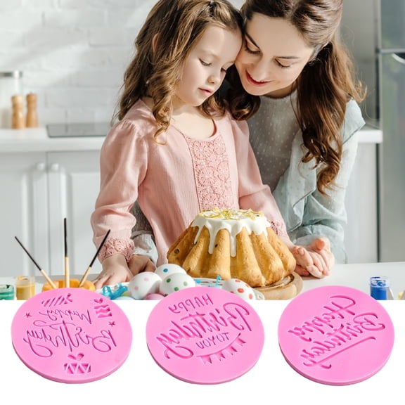 Ludlz Biscuit Mold Easy Release Anti-deformed Labor-saving Concave-Convex Surface Happy Birthday Cookie Mold Kitchen Gadget