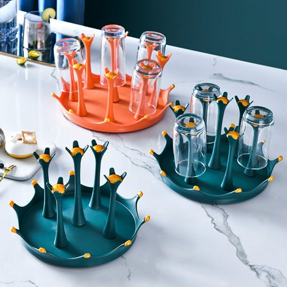 Ludlz Bottle Drying Rack 5/7/9-Digit Detachable Design Multifunctional Rotary Stand Dust-proof Vertical Drain Stainless Steel Cup Holder Feeding Bottle Drain Tray Household Supplies