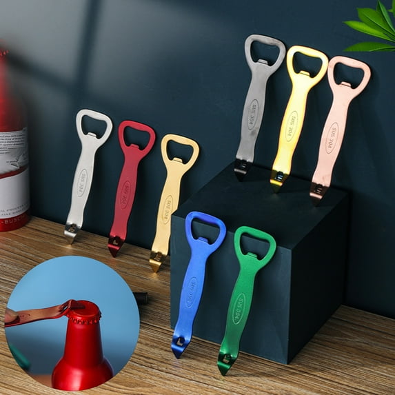 Ludlz Bottle Opener Portable Double Head Labor-saving Stainless Steel Colorful Beer Bottle Cap Opener Kitchen Tool for Daily Use
