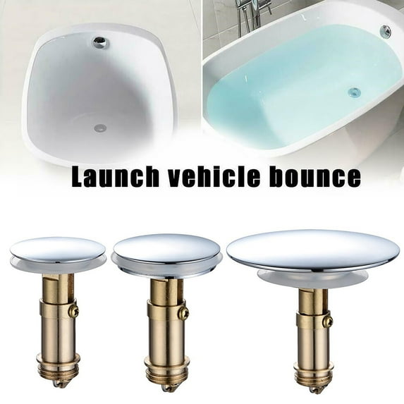 Ludlz Brass Wash Basin Bathtub Drain Stopper Strainer Sink Filter Bounce Lid Plug