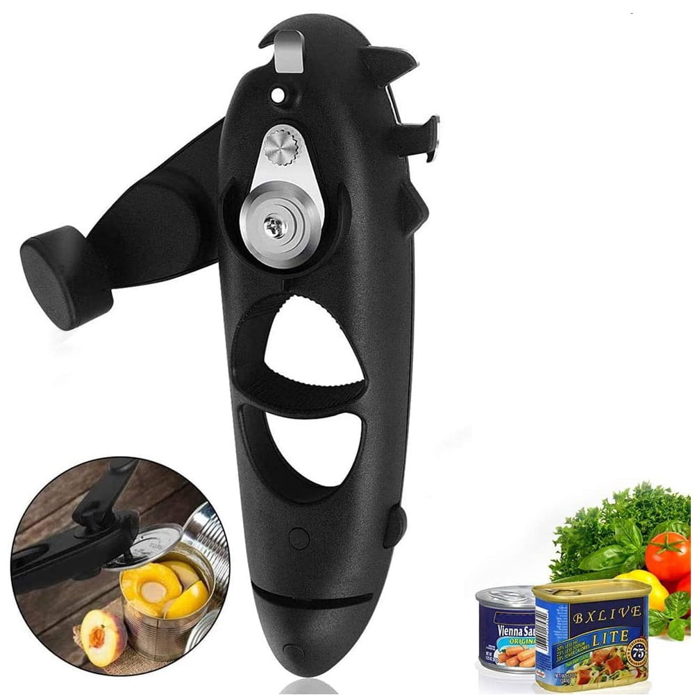 Ludlz Can Opener Manual 8 in 1 with Rotating Hand Held Smooth Edge