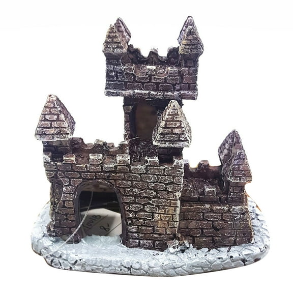 Ludlz Castle Aquarium Decoration Hand Painted with Realistic Details,Small Size(4inch)