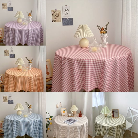 Ludlz Checkerboard Tablecloth Versatile Dustproof Stain Resistant Table Cover for Home Coffee Shops Restaurants