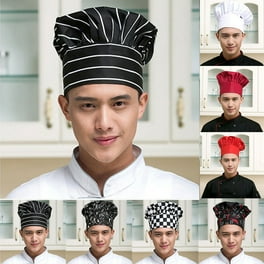 Walbest Professional Chef Hat Unisex Adult Mushroon Design Stretchy Adjustable Kitchen Uniform Cap for Baking Party Cooking Restaurant
