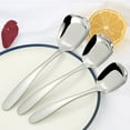thumbnail image 1 of Ludlz Chinese Style Spoon Mirror Reflection Anti-rust Square Head Thickened Deepen Drink Soup Large Capacity Stainless Steel Flat Bottom Scoop Household Supplies, 1 of 7