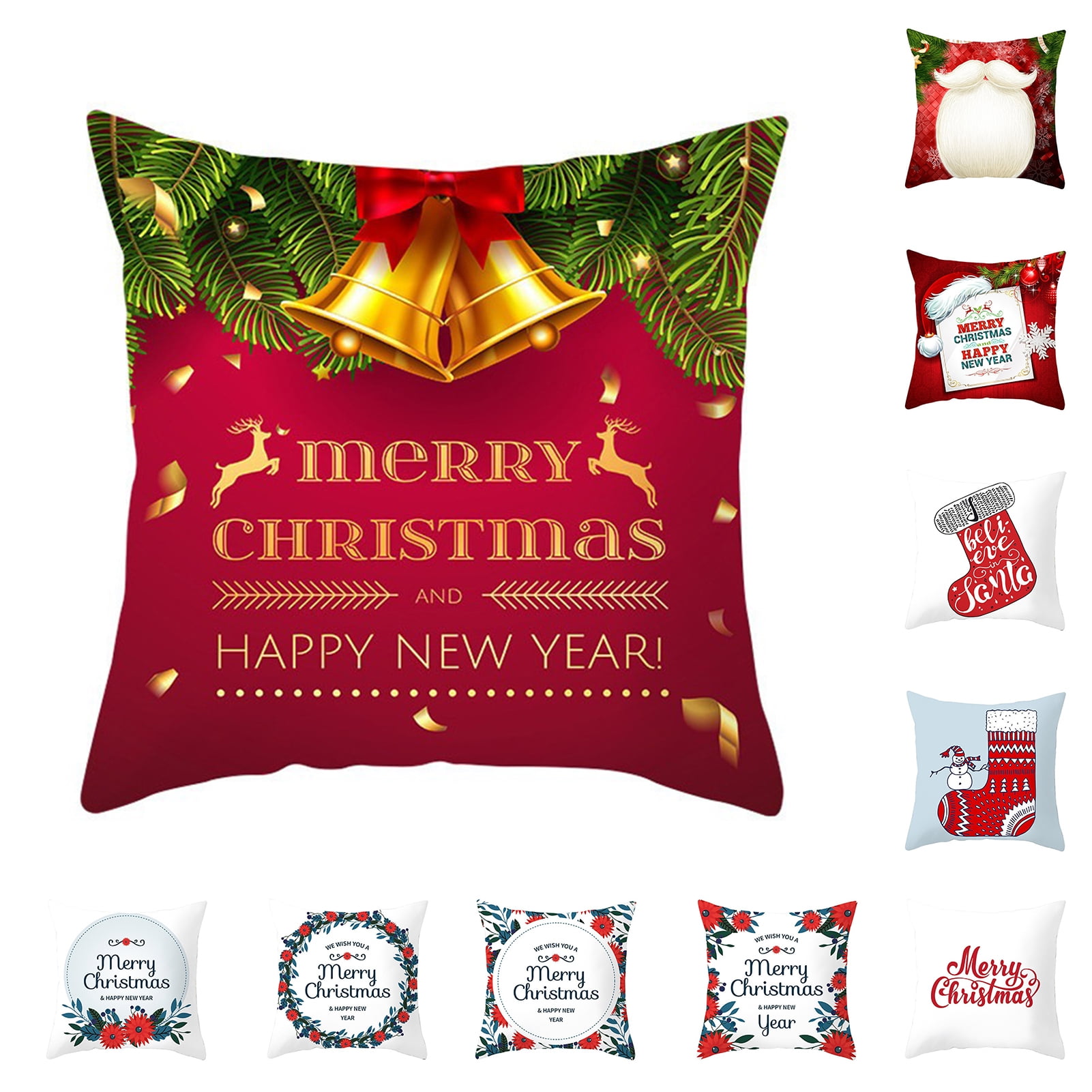 Ludlz Christmas Pillow Covers, 18 x 18 Inch Christmas Pillow Cases